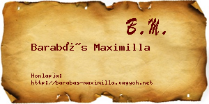Barabás Maximilla névjegykártya